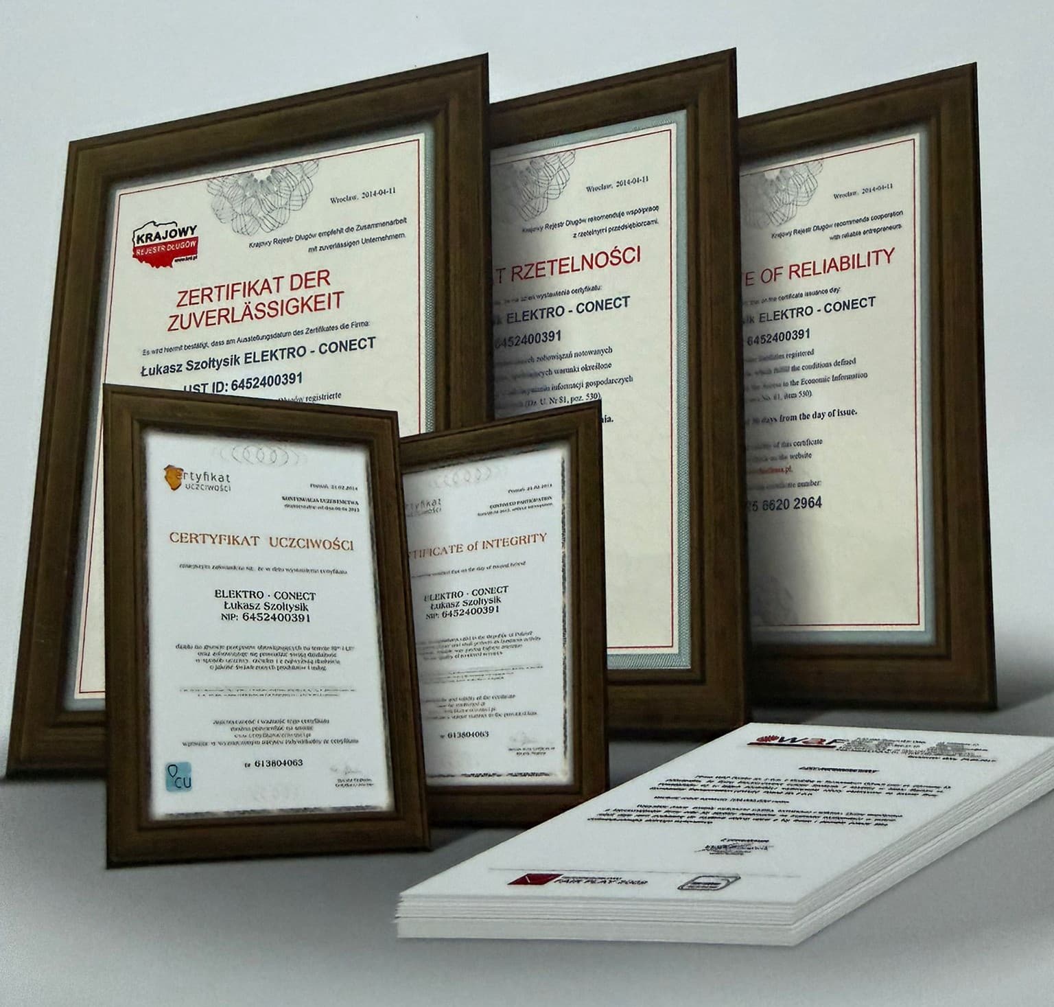 AQUA-ELEKTRO GROUP certificates