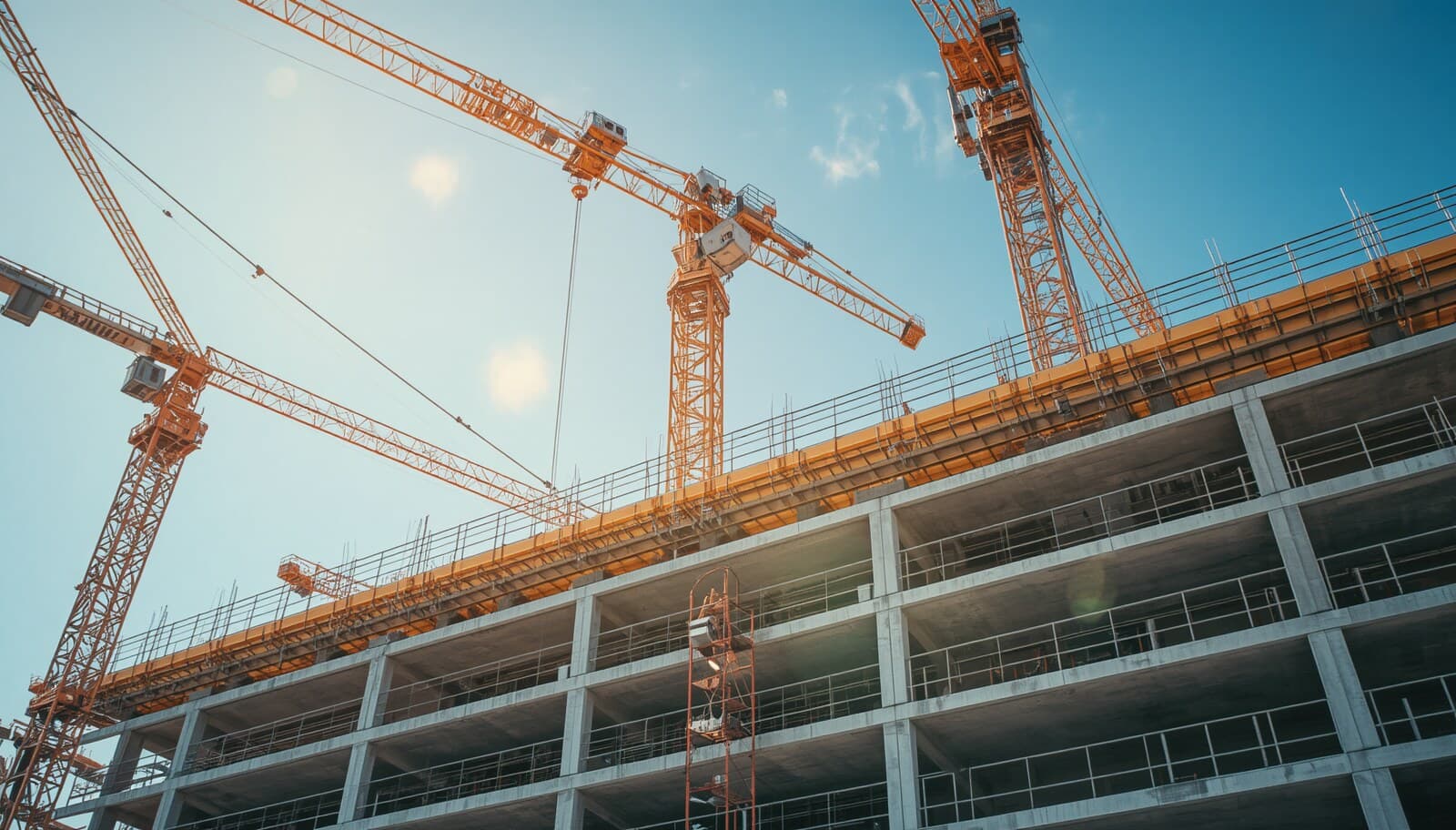 Construction site with cranes
